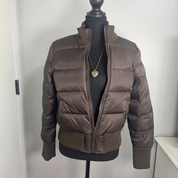 Old Navy Vintage Y2K Frost Free Down Short Brown Puffer Jacket - Size Medium - Picture 2 of 8